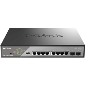D-Link DSS-200G-10MPP 10-Port Gigabit L2 Managed PoE++ Switch, 8 PoE Gigabit ports and 2 SFP ports, 242W PoE budget